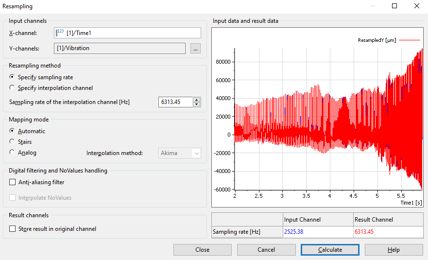 ANALYSIS - resample channel